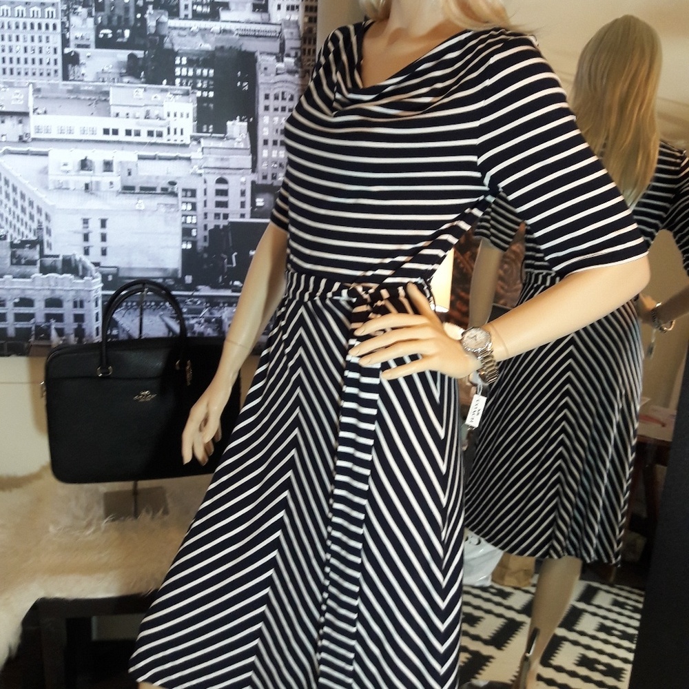 Nautical style Midi Dress